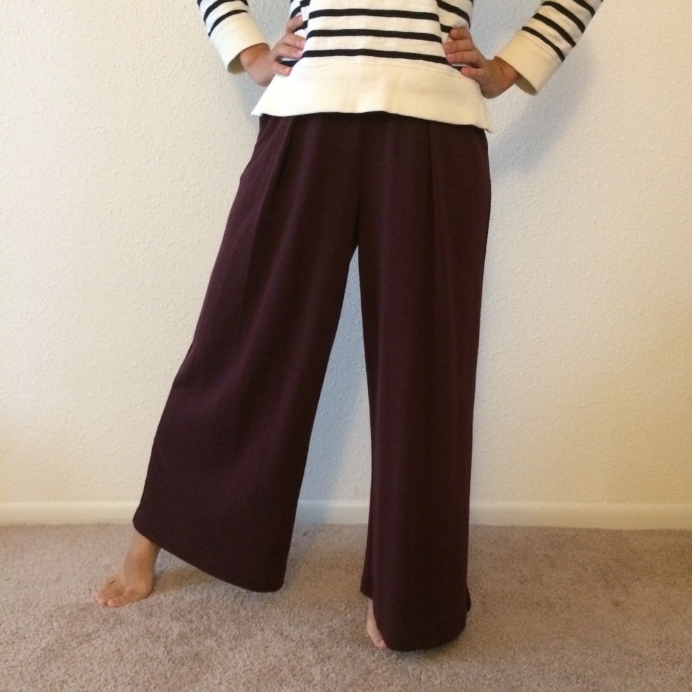 Uniqlo Wine Wide Leg Pants